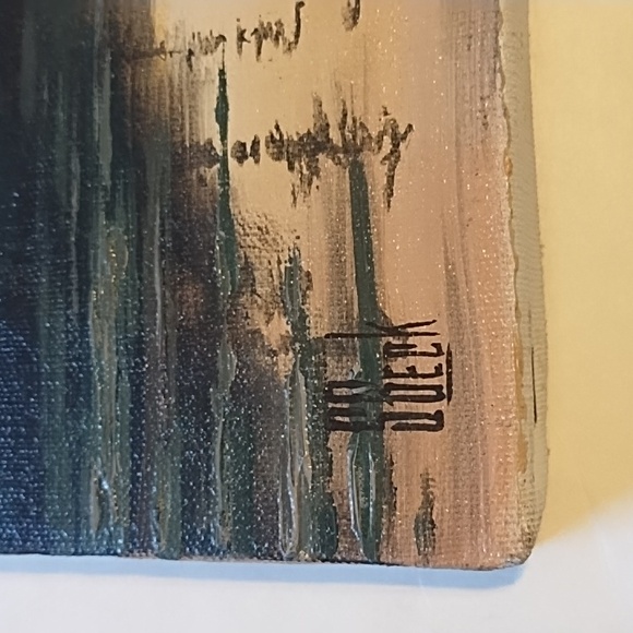 Serene Landscape Canvas Art in Green and Brown - Picture 2 of 9